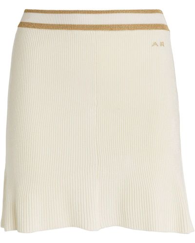 Alessandra Rich Ribbed Mini Skirt - Natural