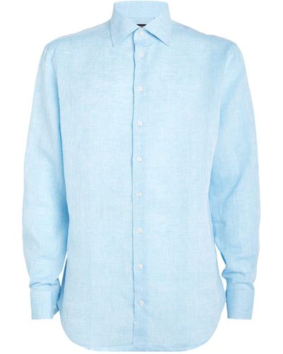 Giorgio Armani Linen Shirt - Blue