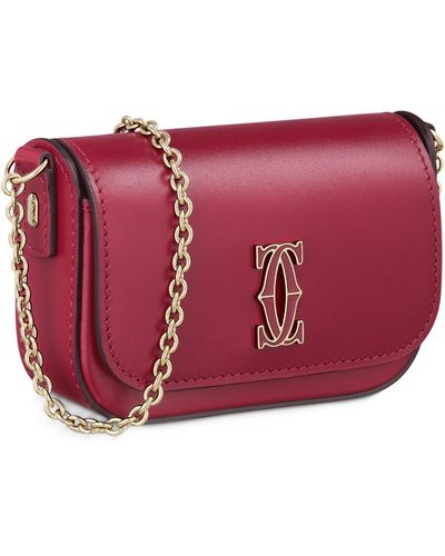 Cartier Micro Leather C De Chain Bag - Red