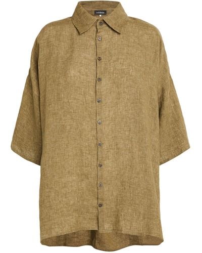 Eskandar Linen A-line Shirt - Natural