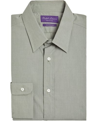 Ralph Lauren Purple Label End-on-end Long-sleeve Shirt - Gray