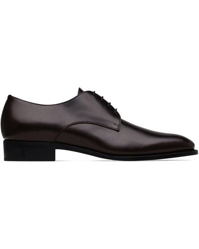 Saint Laurent Leather Adrien Derby Shoes - Brown