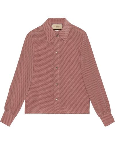 Gucci Silk Micro G Shirt - Red