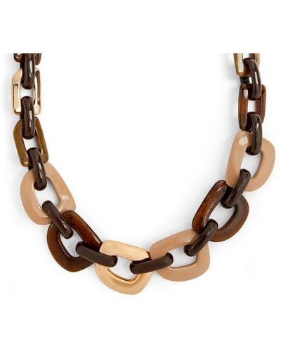Max Mara Tortoiseshell Belize Chain Necklace - Metallic