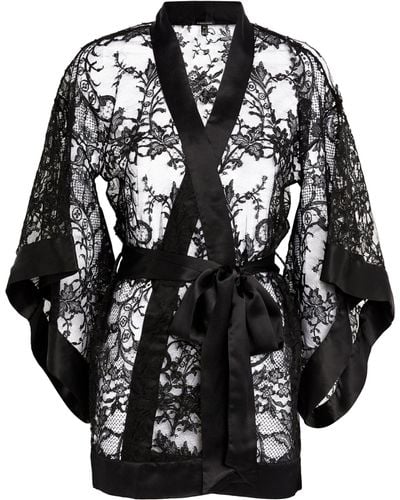 Kiki de Montparnasse Camille Kimono Robe - Black