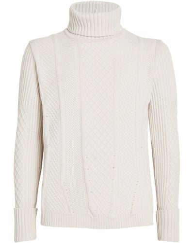 Giorgio Armani Wool-cashmere Rollneck Sweater - White