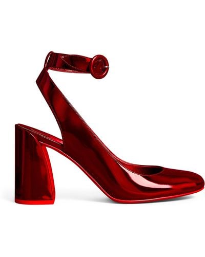 Christian Louboutin Miss Sab Patent Leather Slingback Court Shoes 85 - Red