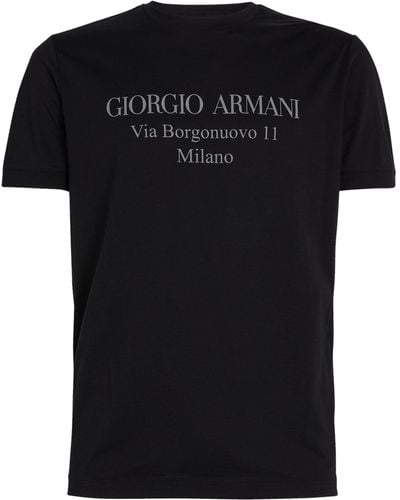 Giorgio Armani Cotton Printed T-shirt - Black