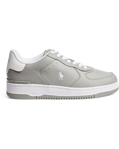 RLX Ralph Lauren Leather Masters Court Trainers - Grey