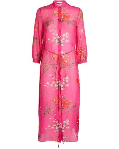 Erdem Cotton-silk Floral Dress - Pink