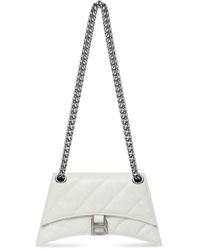 Balenciaga Extra Small Crush Shoulder Bag - White