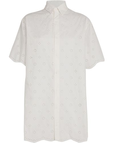 Matteau Organic Cotton Broderie Shirt Dress - White