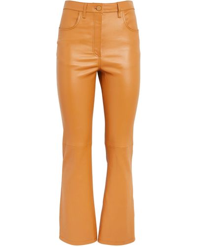 JOSEPH Leather Stretch Duke Pants - Orange
