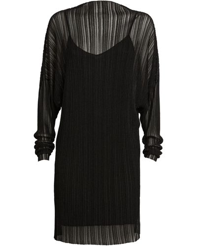 Anine Bing Pleated Clare Mini Dress - Black