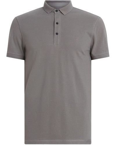 AllSaints Organic Cotton Reform Polo Shirt - Grey