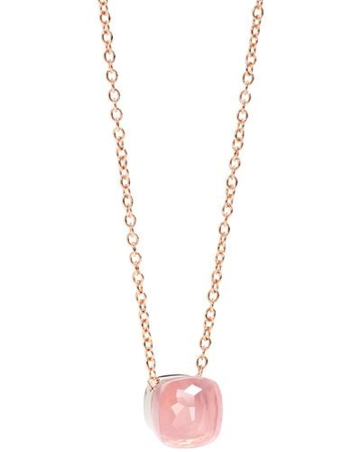 Pomellato Rose Gold, Rose Quartz And Chalcedony Nudo Necklace - Pink