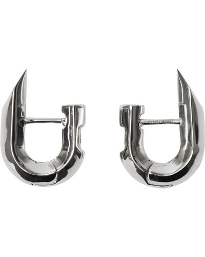 Burberry Hollow Spike Hoop Earrings - Metallic