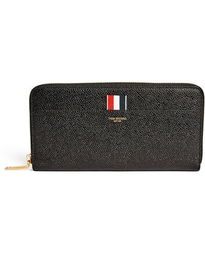 Thom Browne Leather Continental Zip Wallet - Black