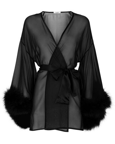 Gilda & Pearl Diana Sheer Robe - Black