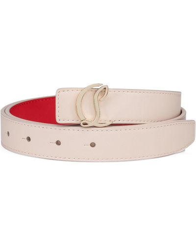 Christian Louboutin Cl Logo Leather Belt - Pink