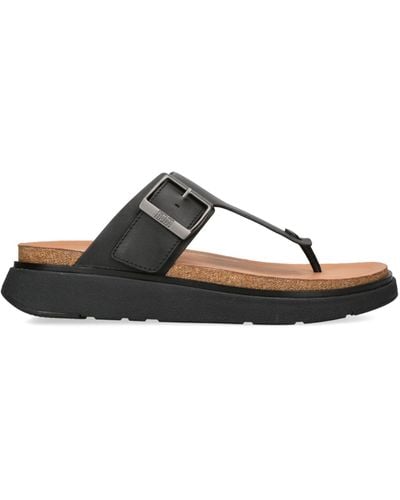 Fitflop Leather Gen-ff Toe-post Sandals - Brown