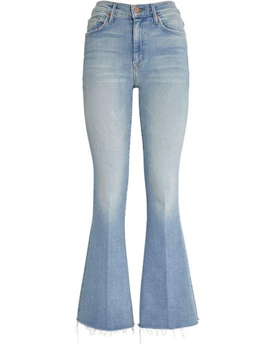 Mother The Weekender Fray Flared Jeans - Blue
