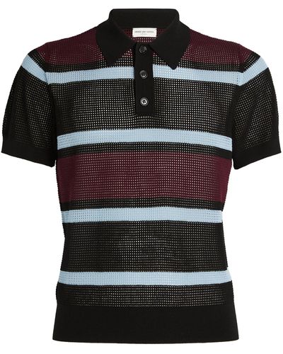 Dries Van Noten Crochet Polo Shirt - Black