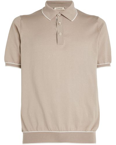 FIORONI CASHMERE Cotton Polo Shirt - Natural