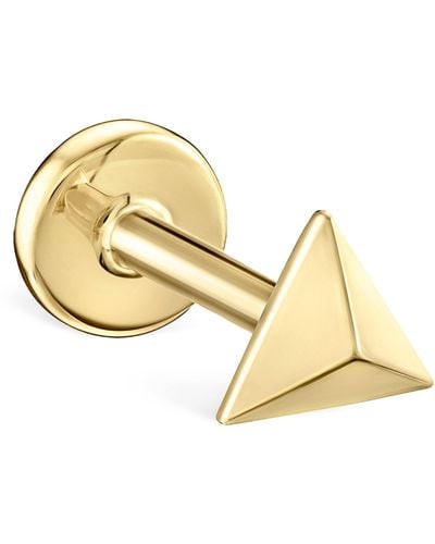 Maria Tash Yellow Gold Faceted Triangle Threaded Stud Earring (3.5mm) - Metallic