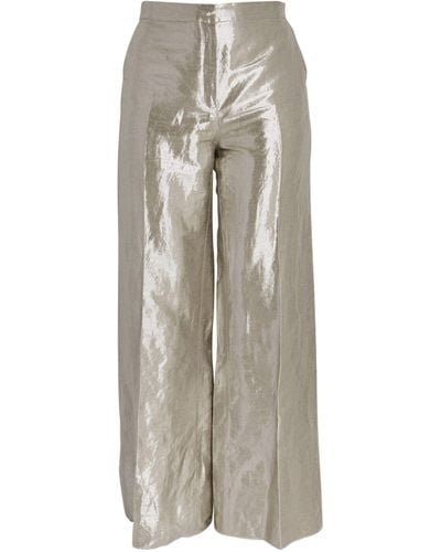 Marina Rinaldi Wide-leg Tailored Pants - Gray