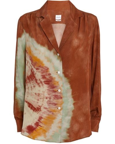 Hayley Menzies Silk Tie-dye Pajama Shirt - Brown