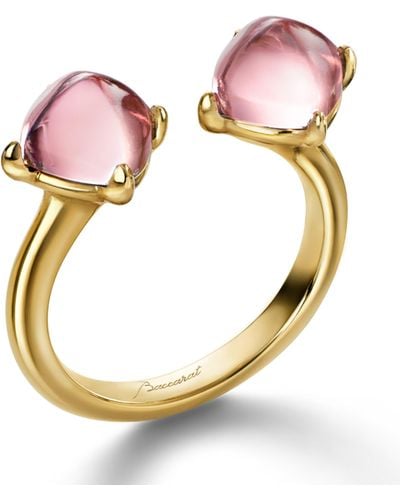 Baccarat Médicis Toi & Moi Pink Crystal Mirror Ring (size 49) - Multicolor