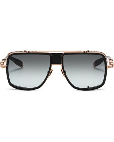 BALMAIN EYEWEAR O.r. Pilot-frame Sunglasses - Black