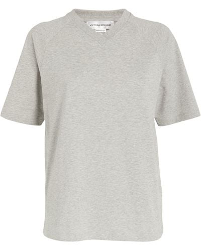 Victoria Beckham Organic Cotton Football T-shirt - Gray