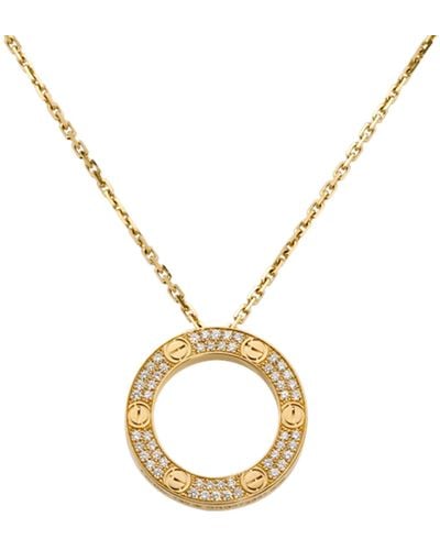 Cartier Yellow Gold And Diamond Love Necklace - Metallic