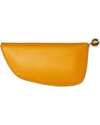 Burberry Large Leather Shield Wallet - Orange