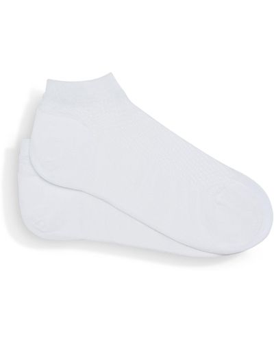 Zegna Cotton-blend Ankle Socks - White