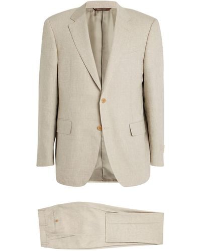 Canali Linen-wool Two-piece Suit - Natural
