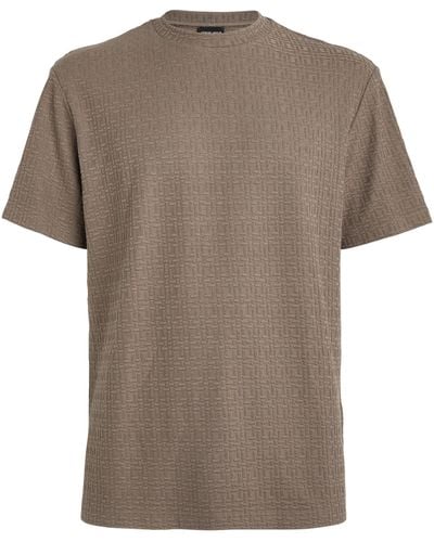 Giorgio Armani Geometric-weave T-shirt - Grey