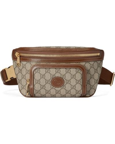 Gucci Gg Supreme Canvas Belt Bag - Brown