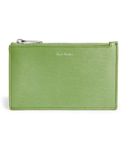 Paul Smith Leather Zip-up Card Holder - Green
