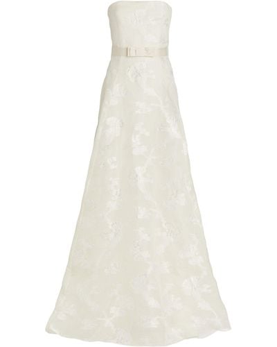 Erdem Organza Strapless Gown - White