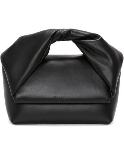 JW Anderson Medium Leather Twister Top-handle Bag - Black