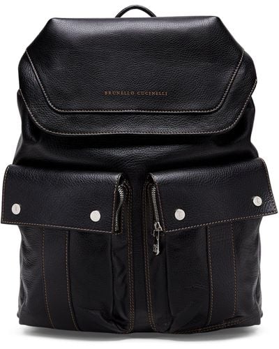 Brunello Cucinelli Leather Backpack - Black