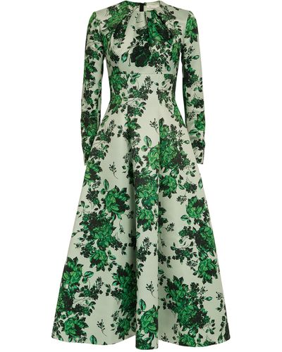 Emilia Wickstead Floral Brita Midi Dress - Green