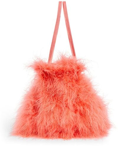 Yves Salomon Mini Feather Top-handle Bag - Red