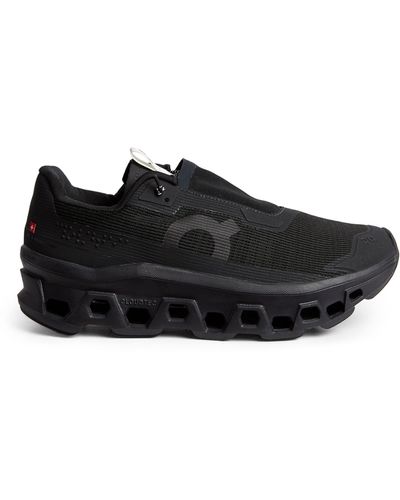 On Shoes Cloudmonster Sensa Braille-detailing Recycled-polyester Low-top Sneakers - Black