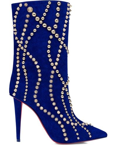 Christian Louboutin Astrilarge Botta Leather Boots 100 - Blue