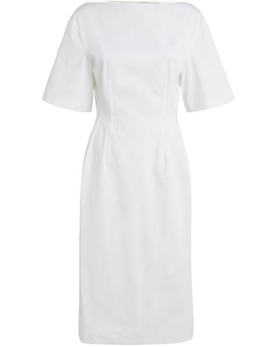 Carven Boat-neck Midi Dress - White