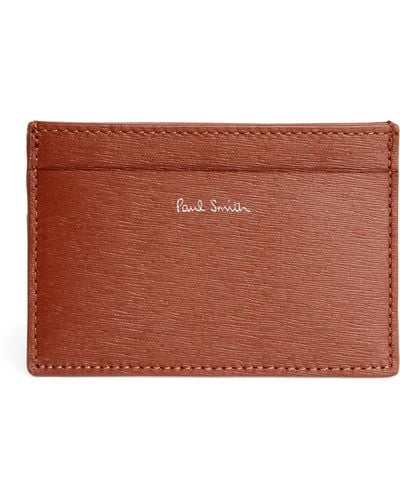 Paul Smith Leather Logo Card Holder - Brown